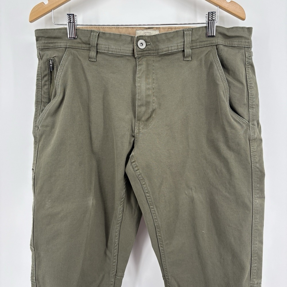 Weatherproof Vintage Men's Pants 36x30 Green Pockets Stretch Zip Closure